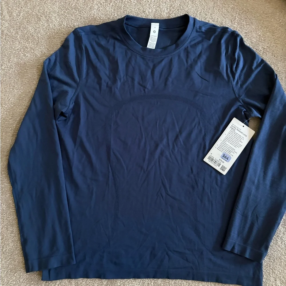 Lululemon swiftly tech relaxed, long sleeve size 6 NWT blue twill - Picture 1 of 6
